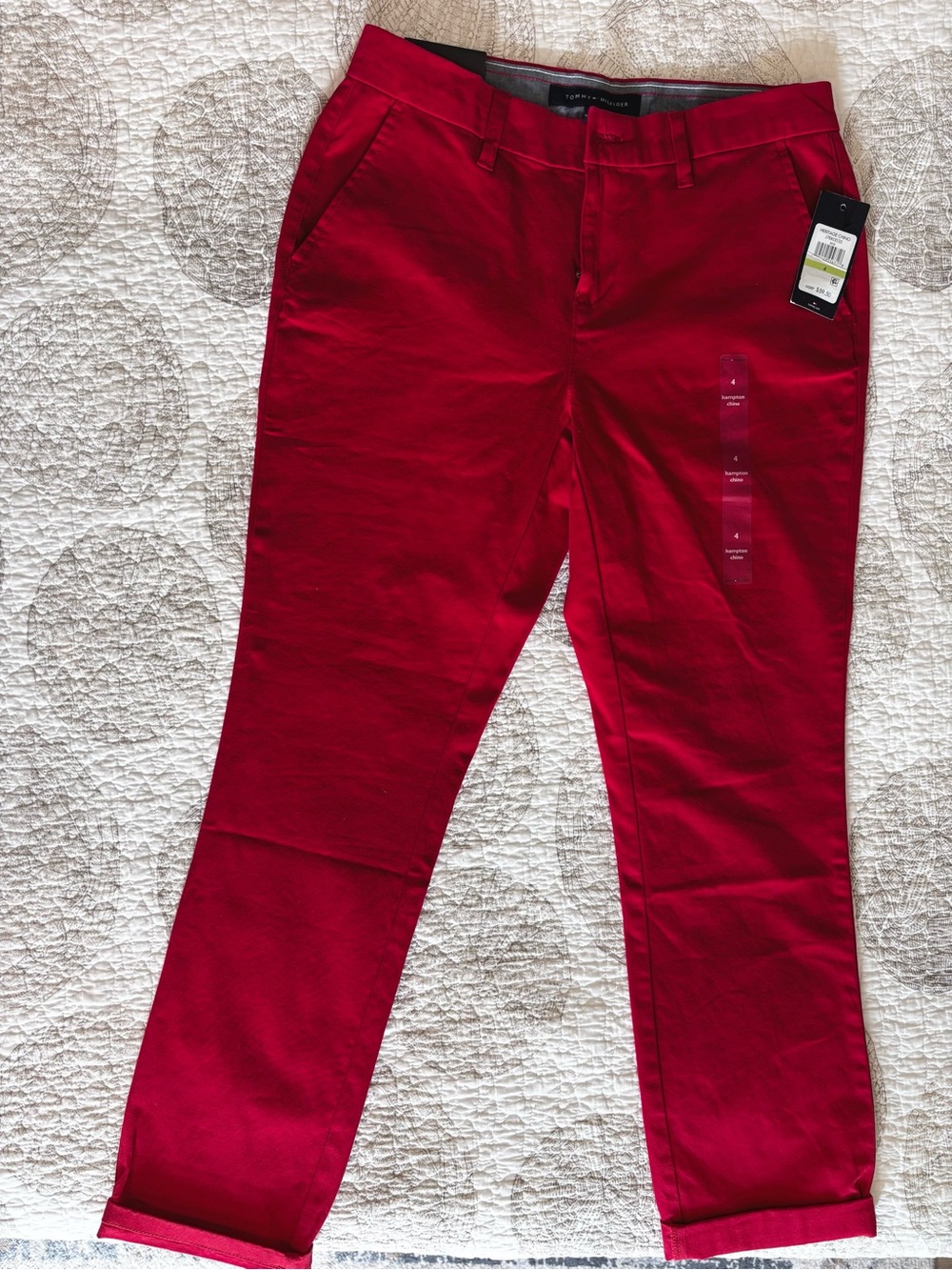 Tommy Hilfiger Red Cropped Slim Jeans